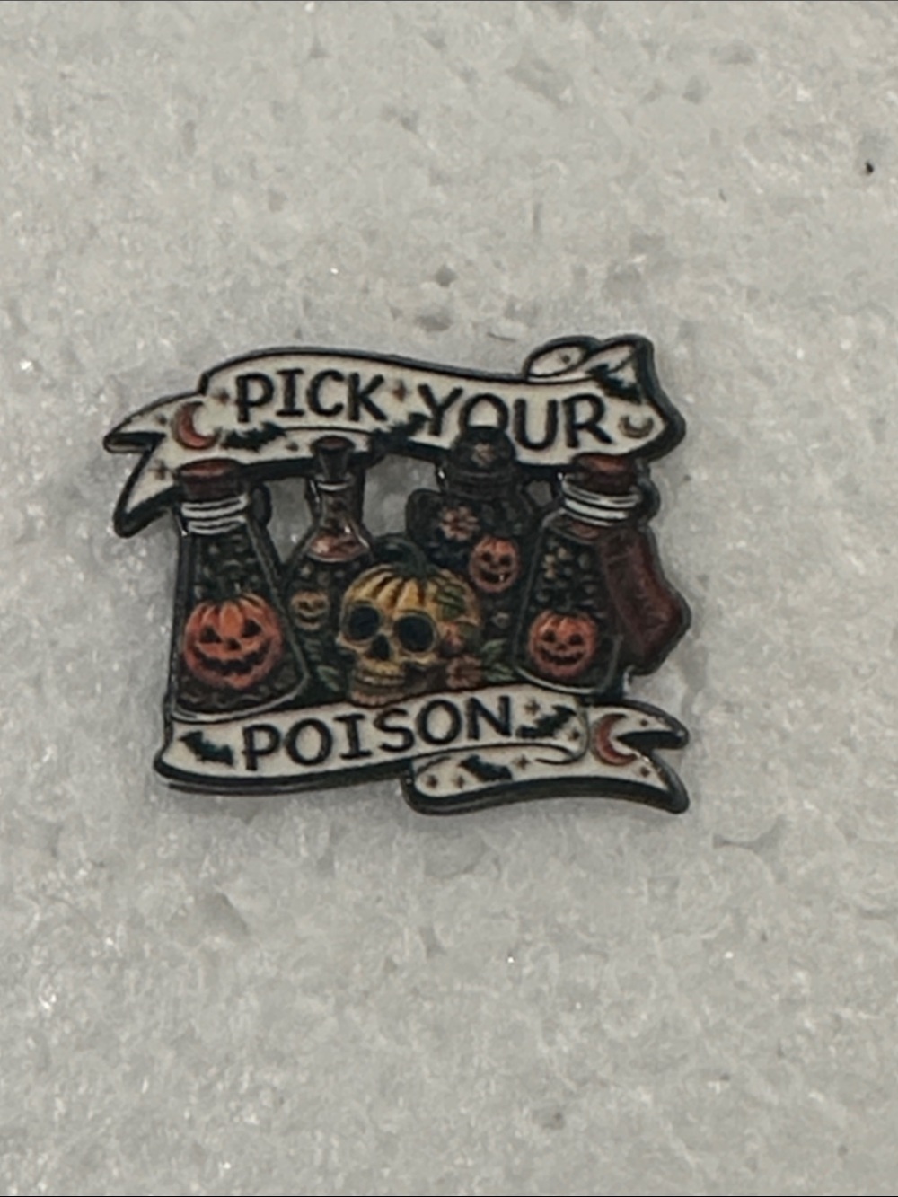 Pick Your Poison Halloween Enamel Pin - Multicolor